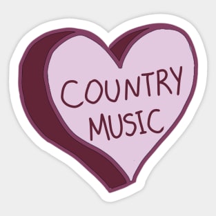 Country Music Purple Heart Sticker